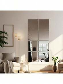 1/4/8pcs 20*20cm Round Corner Acrylic Wall Mirror Stickers – Self-Adhesive Decorative Panels For Bedroom, Dorm, Closet – Soft Splicing Mirror (Not For Reflection Use)