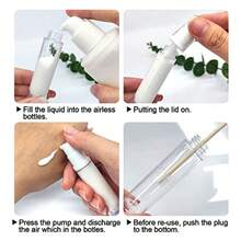 BlingKingdom 3pcs Empty Airless Pump Bottle Refillable Clear Travel Lotion Pump Containers Vacuum Cosmetic Container Vacuum Press Pump Bottles For DIY Foundation Gel Essence Moisturiser 10Ml