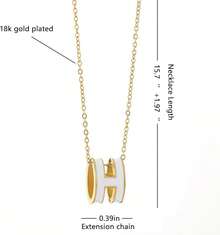 H Necklace For Women18K Gold Plated Classic Letter Design Cute Fashion Necklace Pendant Jewelry Gifts For Women2025 - 金白色 - 查看 6