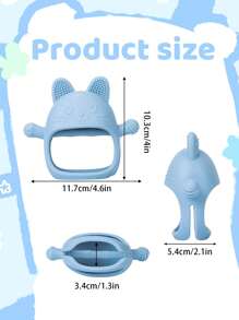 1 包婴儿出牙玩具，婴儿玩具硅胶出牙手套，带有可爱猫咪图案，婴儿出牙咀嚼玩具，缓解出牙不适，新妈妈理想的婴儿旅行必需品出牙玩具婴儿玩具，出牙玩具，婴儿出牙胶，新生儿玩具，婴儿旅行玩具，出牙玩具