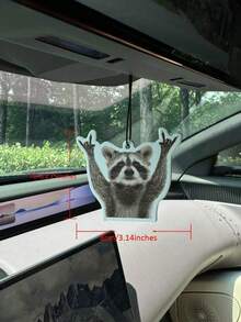 幽默浣熊 Bearyeah 車用香氛吊飾，適用於汽車出風口、後視鏡、浴室、客廳、臥室；紅糖香調，日系卡通動畫風 - 3件 - 查看 4