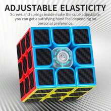 1 Piece Speed Magic Cube With Carbon Fiber Stickers 2x2, 3x3, Pyramid, Special-Shaped Magic Cube, Smooth Rotation, Matte Texture, Children's Brain Teaser Cube Toy, Suitable For Competitions, Children's Gifts - Multicolor - View 4