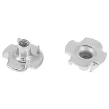 100 piezas de tuercas en T de cuatro puntas, 100 piezas de tuercas en T de acero al carbono zincado Tuercas en T de cuatro puntas para muebles de carpintería, madera, presas de escalada, ebanistería (M4) - otro - Ver 4