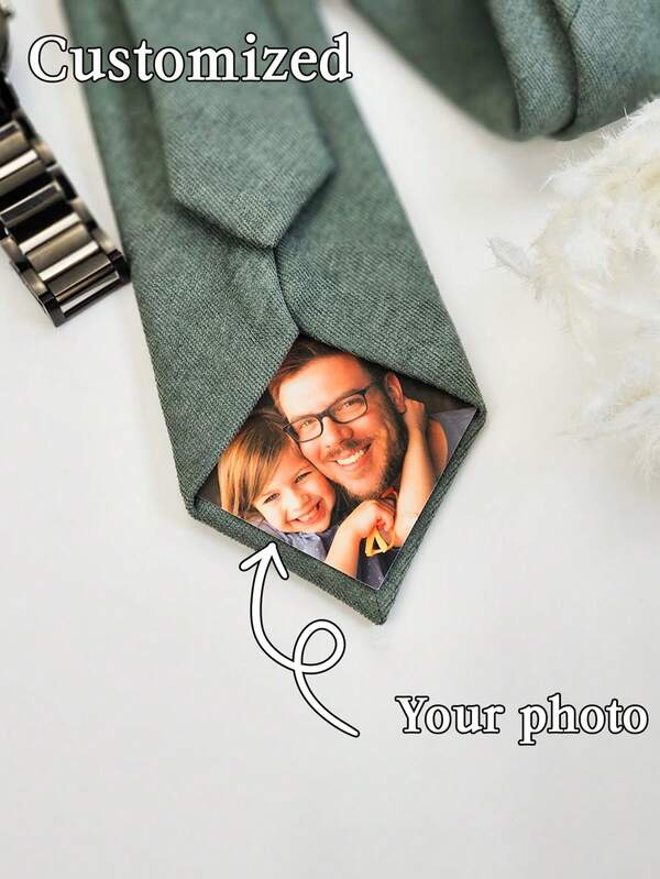 Custom Photo Tie, Tie With Custom Picture, Anniversary Gift, Personalized Photo Tie, Engagement Gift, Gift For Dad, Father'S Day Gift, Exquisite, Stylish, Unique, Versatile, Decorative, Reusable, Can Be Used As A Unique Gift For Birthday, Wedding Anniversary, Boyfriend, Parents, Husband, Brother