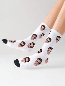 1 Paio Di Calzini Personalizzati Con Foto, Calzini Stampati Su Misura, Calzini Con Immagine Personalizzata, Stampa Qualsiasi Volto Sui Calzini, Regalo Per Anniversario, Festa Della Mamma, Festa Del Papà, Regalo Fantasioso - Multicolore - Visualizzare 3