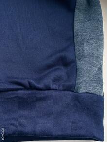 Conjunto de pants deportivo y casual para hombre, colores lisos con franja grande en la parte frontal, sin estampados, tela de poliéster, algodón y spandex, apto para temporadas de primavera y verano. pants de ajuste regular con bota semi-entubada, talle de cintura natural, bolsillos laterales funcionales con cremallera. Sudadera deportiva, cuello redondo con capucha, silueta de ajuste regular, cierre con cremallera y bolsillos frontales funcionales. Muy fresco y cómodo, ideal para hacer deporte al aire libre, caminata en el parque o para ir al gimnasio. - Azul - Ver 4