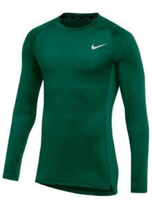 Nike Men's Pro Training Top Long Sleeve Shirt - Green - View 1