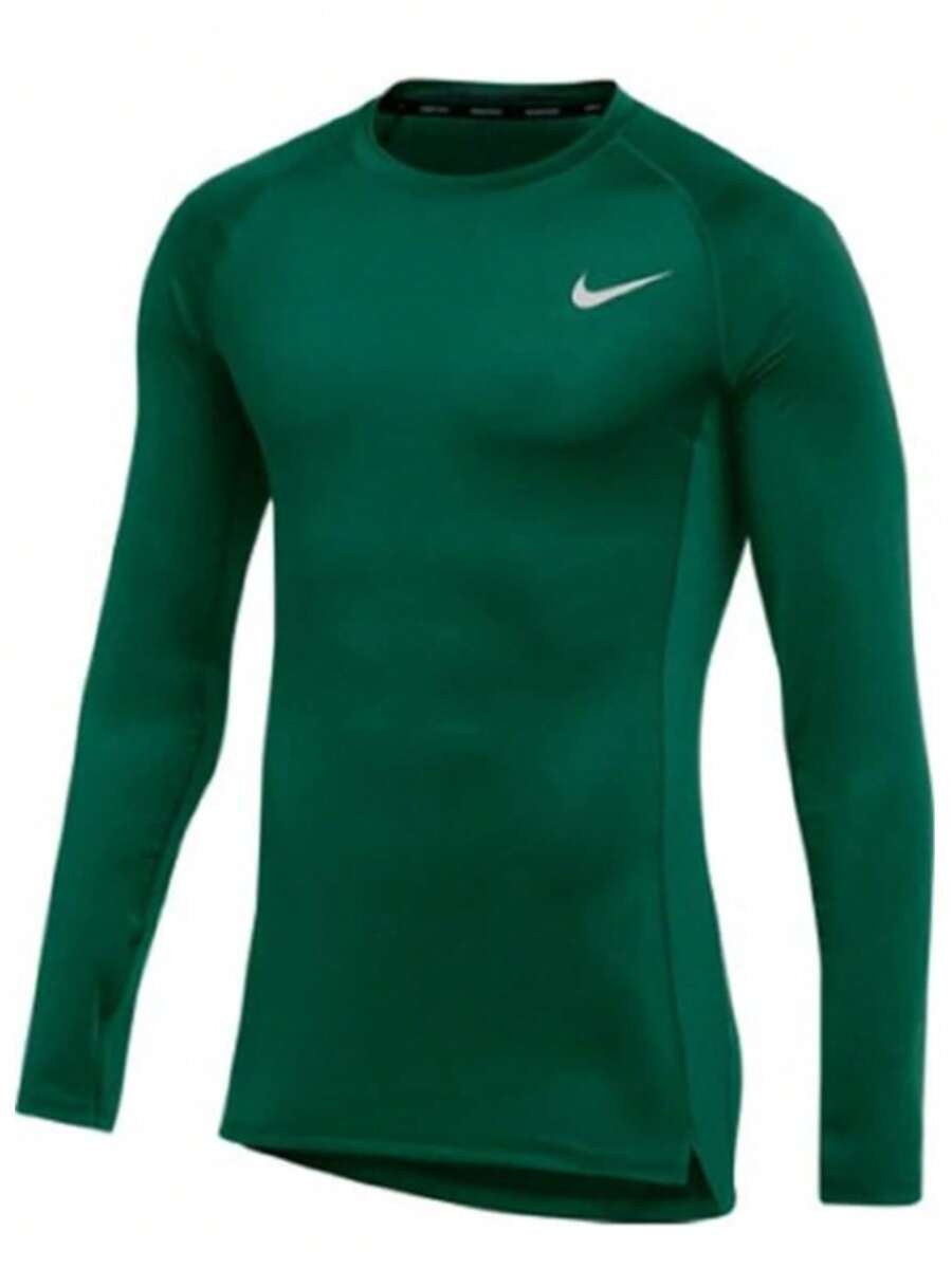 Nike Men's Pro Training Top Long Sleeve Shirt - Green - View 1