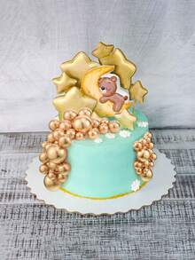 10/20/30/50/66/PCS-Gold Ball Cake Round Gold Cake Fans You Ball Cake Decoration Foam Cake Ball Decoration Balloon Cupcake Salute Ball Shape Cake Insert Plaque Suitable For Wedding Birthday Cake Decoration Supplies - Gold - View 5