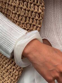 3 件套夸张不对称树脂半透明手链，女士适用，独特百搭 - 彩色 - 查看 7