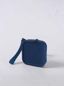 1PC 硅胶零钱收纳小方包银行卡耳机拉链收纳袋手拿钥匙小包女士钱包迷你钱包钱包腕包零钱包旅行钱包