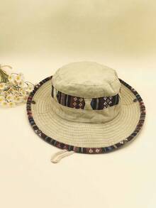 1 件男女洗水桶帽 - 复古民族风户外运动太阳帽/时尚休闲桶帽舒适太阳帽/骑行旅行度假登山太阳帽男士太阳帽夏季帽子，适合徒步旅行和钓鱼等夏季户外活动 - 黑色 - 查看 5