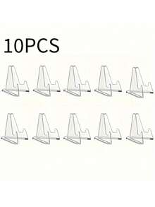 10/20 piezas Soportes de exhibición de caballete ajustable de acrílico transparente - Diseño triangular para un soporte seguro de tarjetas, uso doméstico y comercial, elegante y duradero para tarjetas deportivas, versátil para exhibir artículos pequeños, construcción duradera y resistente, perfecto para minorista, hogar y oficina, soportes de exhibición de acrílico
