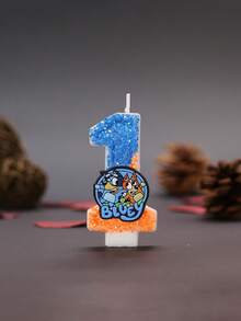 1Pc Bluey Creative Number 0-9 Handmade Birthday Candles One Year Old Digital Birthday Decoration Gift Christmas