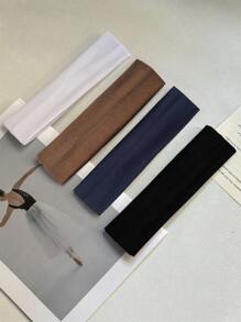 4 pezzi/set Fascia per capelli versatile tinta unita, adatta per uso casual, sportivo e scolastico per donne, accessori per capelli alla moda, fasce per capelli per donne, scuola, università