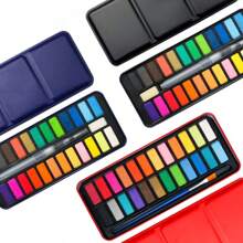 1pc Portable Solid Watercolor Pigment Set, Iron Box, Art Supplies, Hand Drawn Children's Painting, Pigment Powder Face Paint, Watercolour, Art Supplies, Face Paint>Makeup, Painting Set Kids, Water Color, Paint Set, Watercolor, Kids Art Sets, Painting Set Kids, Make Up Kids, Water Color, Paint, Water Colour, Water Color, Water Colour,Back To School