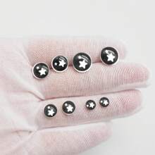 50Pcs Mixed Black Bear Eyes Glass Cabochons, Flat Back Cute Eyes For Animal Toys, Doll Eyes, DIY Craft Supplies (6mm, 8mm, 10mm, 12mm) - Mixed Bear Eyes - View 5