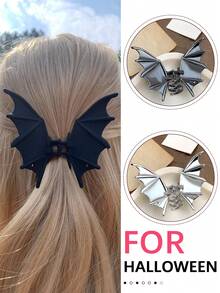 Zinc Alloy Bat Claw Hair Clip, Unique Halloween Party Accessory, Ponytail Clip. Fashionable Claw Hair Clip, Elegant Hair Clip For Women, Autumn Fashion Hair Accessory, Holiday Costume Summer Outfits Hair Clips - Multicolor - View 6