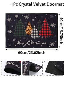 1pc Christmas Tree Front Door Washable Rugs, Dirt-Resistant Floor Mat, Rug, Merry Christmas Party Decoration, Christmas Decoration Floor Mat, Christmas Kitchen Rugs, Christmas Room Decor, Home Decor, 2026 New Year Decoration, Decoration, Christmas Gifts, Christmas Ornaments, Party Favor - Christmas Tree Black - View 6