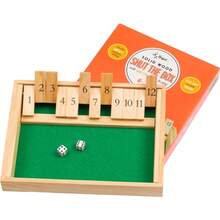 Shut The Box - Fun Table Math Game With Wooden Board For Adults & Kis - 12 Spots Dice Game With 2+ Player Games - Ideal For Game Night, Travel - (Ages 8+) - mặc định - Xem 1
