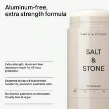 Aluminum Free Deodorant | Extra Strength 48 Hour Protection For Women & Men | Made With Seaweed Extracts, Shea Butter & Prebiotics (Santal & Vetiver)