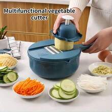 12-In-1 Multi-Function Vegetable Chopper - Manual Slicer, Dicer And Sharpener For Potatoes, Carrots, Radishes - Easy-Clean Kitchen Gadget For Home And Restaurant Use