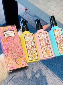 1 Stück - 100ML Duftzerstäuber, PFIRSICH Blütentraum Duftzerstäuber, Gardenie Jasmin Parfüm, langanhaltender Duft Kleidung Geruchsentferner Spray, PFIRSICH JO+ Coole Sommer Serie, alkoholfreier Blauer Windspiel Duftzerstäuber, Geruchsentferner Spray, leichtes Duftwasser Damen Duftzerstäuber, Raumduft Spray