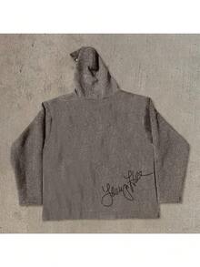 Men's Casual Loose-Fitting Hooded Sweatshirt With High-End Fashionable Design And Printed Pattern, Suitable For Individuals