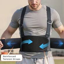 Men Women Lumbar Support Belt, Adjustable Compression Sports Waist Brace For Work, Gym Training, Running, Cycling & Multi-Sport Activities - Black - View 6
