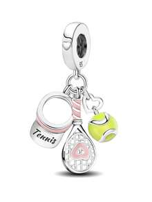 1pc Fashionable 925 Sterling Silver Shiny Heart Shaped Pendant, Suitable For Women Jewelry DIY Bracelet - Silver - View 16