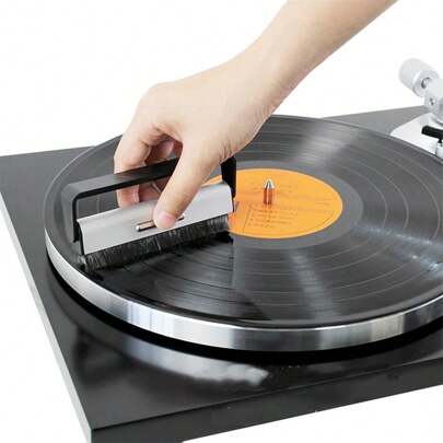 Cepillo limpiador de discos - Cepillo limpiador de vinilo - Cepillo antiestático de fibra de carbono para vinilo - Accesorios para tocadiscos