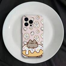 Cute Cartoon Pusheens Phone Case For IPhone 16, 16E, 15, 14, 13, 12, 11 Pro Max, Shockproof Hard PC Back Cover With Camera Protection
