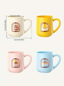 1 peça de copo de banheiro para casal, copo de enxágue de escova de dentes antiqueda com desenho animado fofo, copo de escova de dentes doméstico unissex simples