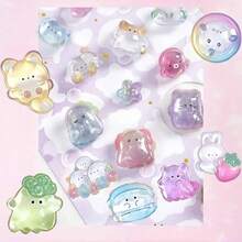 Cute 3D Fluffy Stickers, Kawaii Resin Animal Cartoon Stickers, Small DIY Stickers For Scrapbooking, Notebooks, Laptops, Water Bottles (Random Styles)