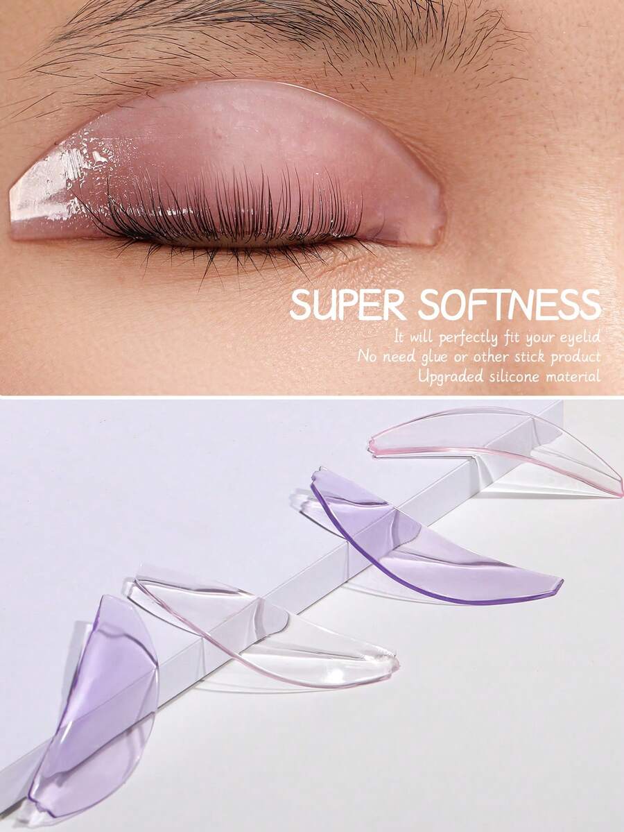 1 对可重复使用的睫毛提拉垫，超薄柔软睫毛提拉保护膜，适用于睫毛烫染，也可用于眉毛染色提拉，适合美睫沙龙和 DIY 使用。 - 彩色 - 查看 1