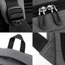 Backpack For Men, Large Capacity Business 13in Laptop Backpack Casual Nylon Rucksack For Traveling Work (Grey) - Gray - View 4