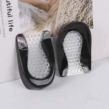 1 paire de semelles en gel en silicone pour hommes et femmes, semelles d'été longue durée pour sports, semelles absorbantes, respirantes, désodorisantes et amortissantes pour hommes et femmes, semelles de massage souples - Noir - Voir 4