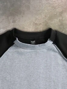 Men's Casual Patchwork Sweatshirt, New Autumn, Long Sleeve Top - Light Grey - View 4