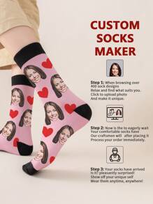 1 par de calcetines personalizados con cualquier cara para mujeres, calcetines personalizados con foto para chicos guapos y chicas hermosas, calcetines de pareja personalizados con foto divertidos e interesantes, apropiados para el Día de San Valentín, regalos de cumpleaños y otras ocasiones, calcetines divertidos, locos, de anime, multicolor con perros, gatos, con diseños llamativos, coloridos, adorables, relajantes y cómodos, personalizados y únicos, un tesoro personalizado ideal para graduación, invierno, Navidad, otoño y aniversarios