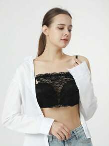 3 Pieces Elegant Floral Anti-Glare Bra Pad - Stylish And Comfortable Lingerie Enhancer, Women's Lace Knit Filling, One-Piece Anti-Walking Bandeau Artifact, Lace Women's Seamless Delicate Cropped Sexy Strapless Invisible Bra.(Due To Different Batches, The Number Of Product Buttons May Vary Slightly)