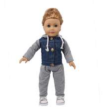 (New Arrival) 18-Inch American Girl Doll Clothes, 2pcs Set Denim Jacket And Sports Outfit - Multicolor - View 6