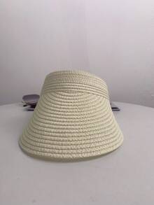 1 chiếc mũ rơm không vành, thời trang và đa năng, thoải mái và nhẹ, thích hợp cho các hoạt động ngoài trời, đi bộ đường dài, mua sắm, bãi biển, cắm trại và nhiều dịp khác nhau - Màu nâu - Xem 5