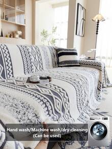 1 vỏ bọc ghế sofa phong cách Bohemian, chất liệu ấm áp mùa đông, mềm mại và thân thiện với da, thân thiện với thú cưng, chống trượt, chống bụi bẩn, chống trầy xước, có thể giặt bằng máy, phù hợp với mọi mùa, có thể sử dụng làm ghế sofa ngoài trời, phù hợp với ghế sofa 1 chỗ ngồi, 2 chỗ ngồi, 3 chỗ ngồi, 4 chỗ ngồi - Xám - Xem 3