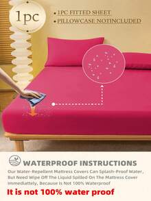 1 件防溅水纯玫瑰粉色床笠，防尘防污床垫保护套，床垫罩，床单，柔软透气，适合所有尺寸的床 - 单人床、全尺寸床、特大号床、大号床单，深口袋，最大 11.8 英寸床单，床罩透气防皱，更适合睡眠，可机洗宿舍客房后学校床单 - 玫紅色 - 查看 2