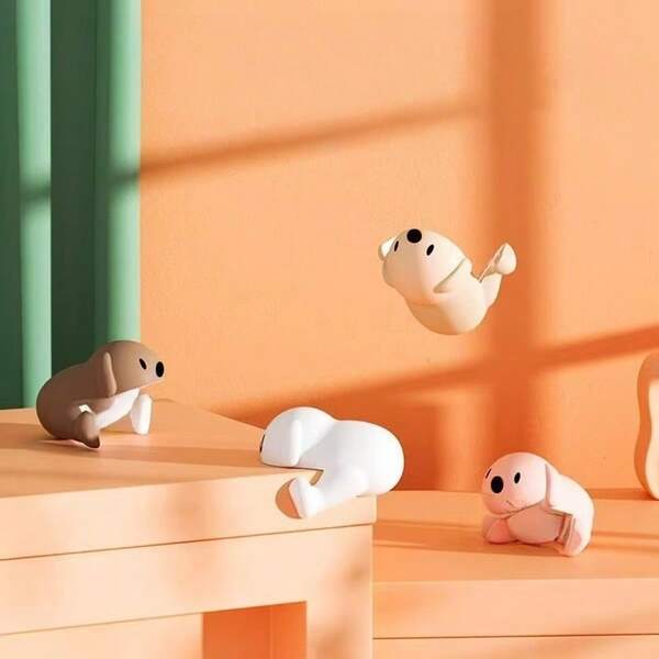 1 pièce de protection de coin de table en forme de chiot en silicone anti-collision, design de sécurité en forme de dessin animé