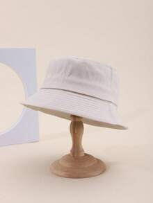 1pc Women's Washed Solid Color Detachable Drawstring Windproof Bucket Hat, Windproof And Sun-Shading, Random Style Shipped - Beige - View 4