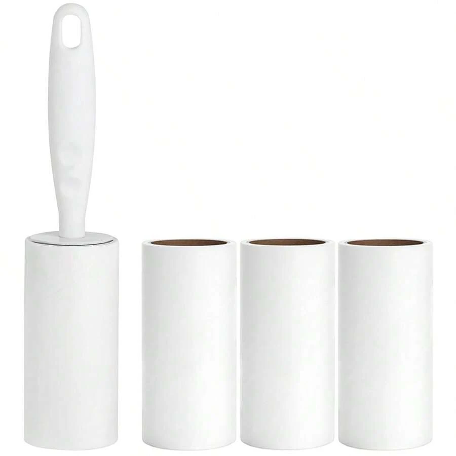 1/12 件家用粘毛滚筒刷，粘毛刷，适用于衣服、家具、宠物毛发，手柄颜色随机