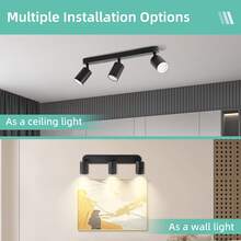 CANMEIJIA Spot encastré au plafond GU10, lampe de plafond moderne en aluminium, spots simples/doubles/triples/quadruples, noir/blanc, avec ou sans ampoules, installation facile, convient pour couloir, entrée, vitrine, pièce, cuisine, hall d'exposition, salle de lecture, salle à manger, bar, chambre, café, salon, magasin de vêtements