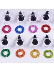 16pcs 14mm 3d Sparkling Safety Eyeballs, Diy Eyes For Crochet, With Bowl Washers, Moon Crochet Amigurumi Eyeballs, For Crochet Animal Craft Eyeballs, Plush Crochet Eyeballs For Craft Halloween Decorations - Multicolor - View 10