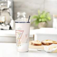 MAP OF THE SOUL : 7 () Muster Edelstahl Wasserflasche - 600ml/1200ml doppelwandige Vakuumisolierte Tasse mit Griff & Strohhalm | Perfekt für Schule, Reisen & K-Pop Fans